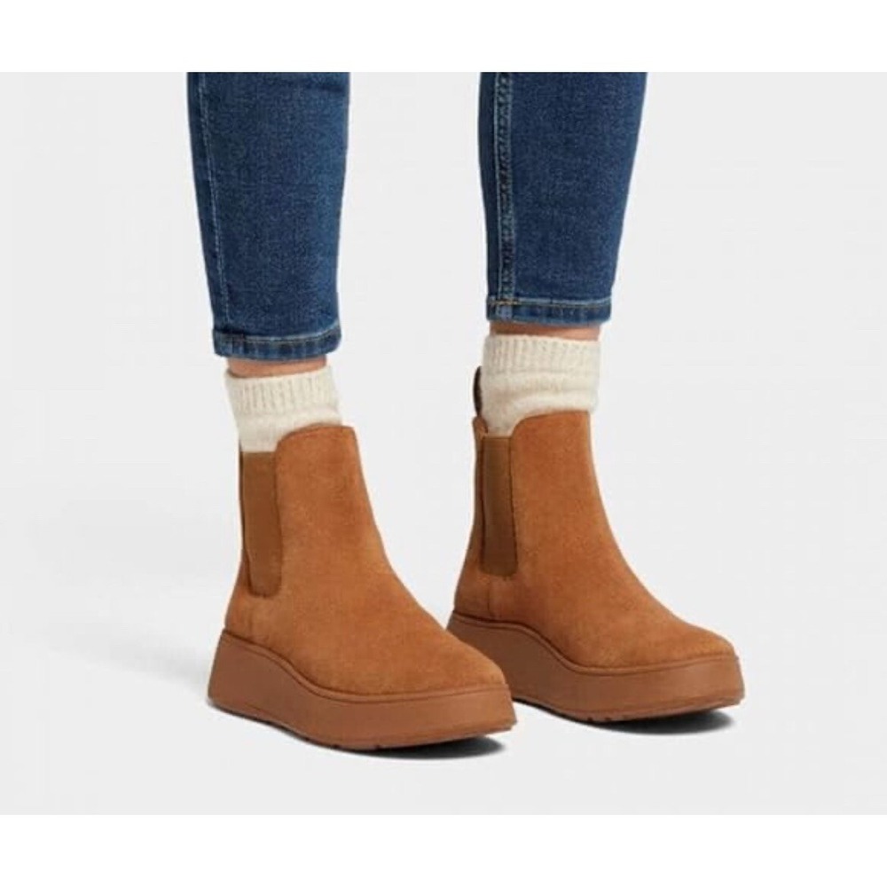 Find Womens Brown Chelsea Boots Size 6 Casual School Chunky Comfy